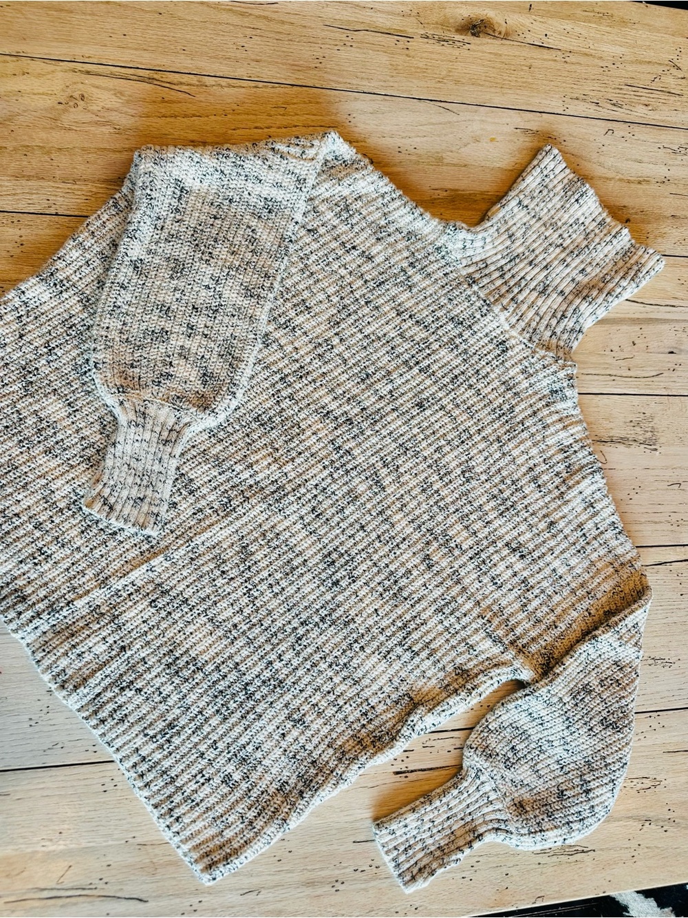 aerie Marled Cream Cowl Neck Sweater